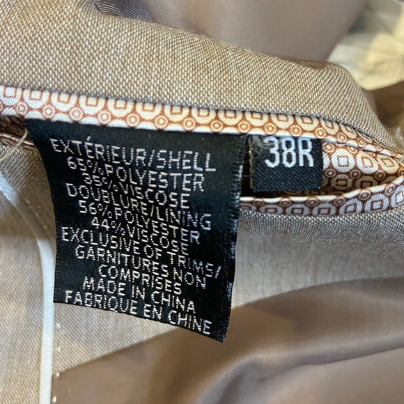 Mens Beige Blazer Enrique Morano 38R NWOT Tan Polyester - Picture 9 of 9